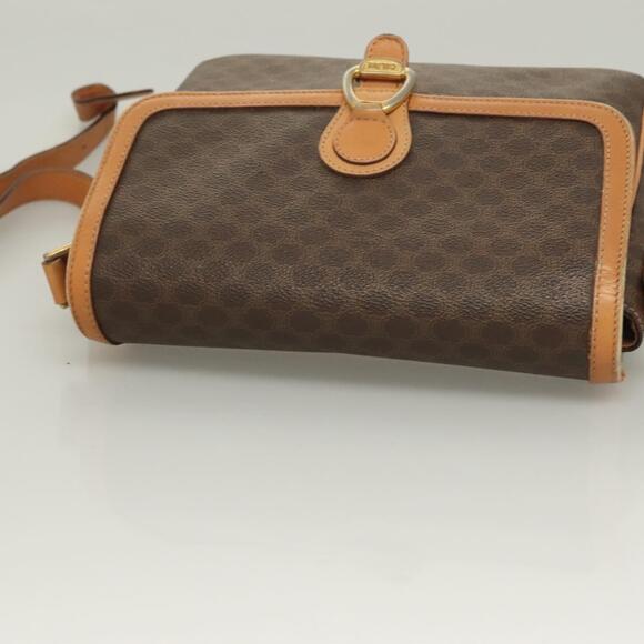 CELINE Macadam Canvas Shoulder Bag Pvc Leather Brown Gold - Picture 6 of 13